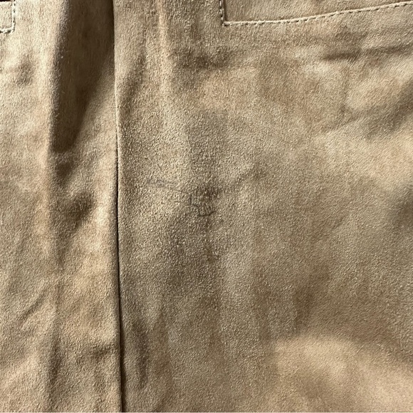 Eleventy Platinum Leather Suede Straight Leg Pants Size US 2 EU 40 Camel Brown - Picture 12 of 12